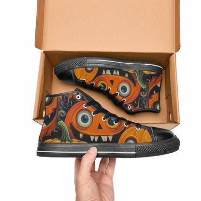 MEN'S Cartoon Pumpkin Monster High Top Canvas Y2K Custom Sneakers