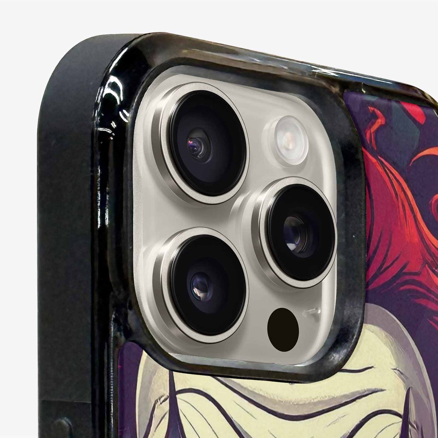 iPhone 15 Pro Max Case — Evil Circus Heads Faces Overlapping Patterns, Original Design Phone Case