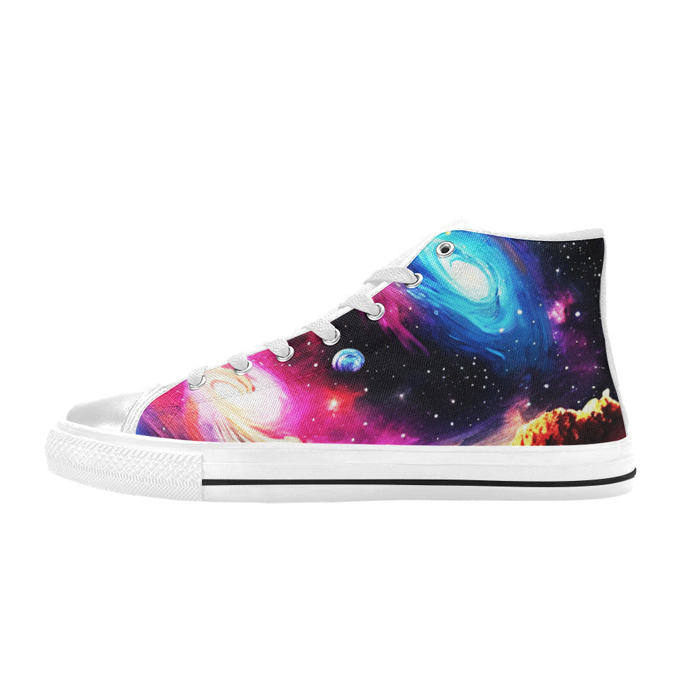 MEN'S Acrylic Galaxy Art Men’S High Top Canvas Cottagecore Sneakers