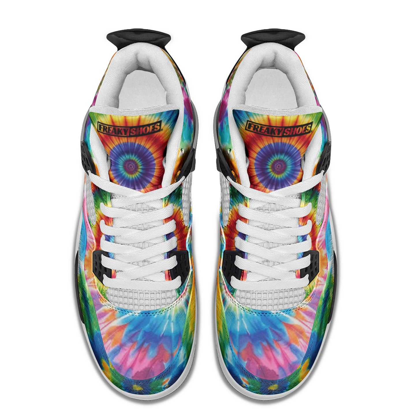 Tie Dye Splash Art Unisex Non Slip Lace Up Breathable Fashion Sneakers