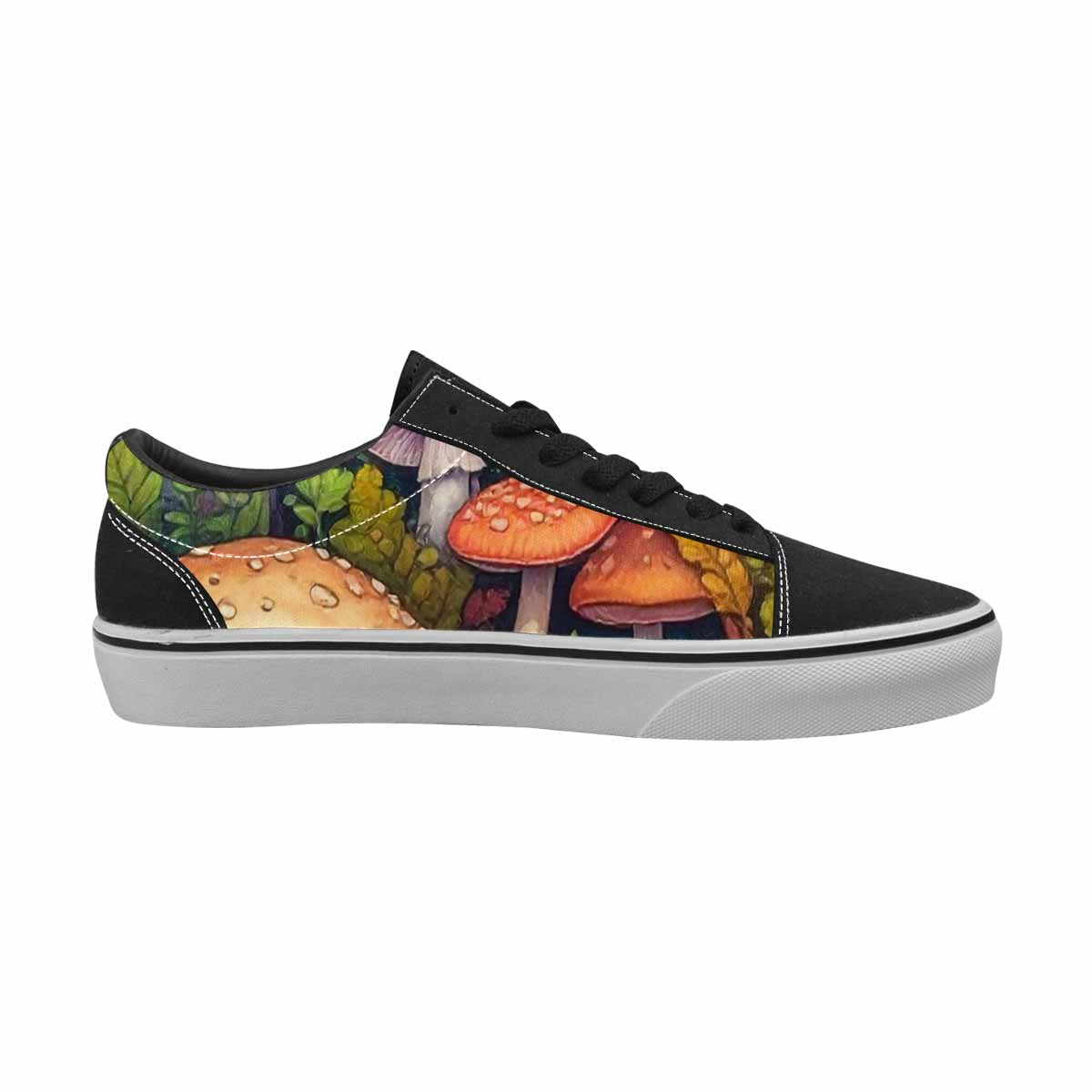WOMEN'S Mushrooms (general) Mushrooms Pa Lace-Up Canvas Vibrant Chaos Custom Sneakers