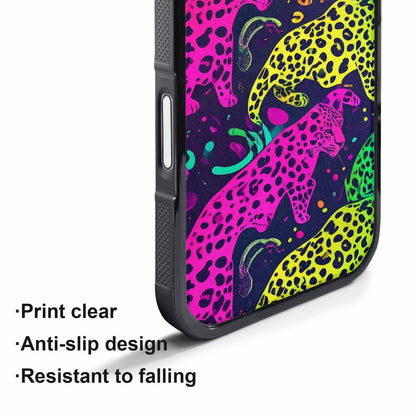 iPhone 17 Pro Max Case — Leopard Print Neon Seamless Animal Print, Custom Made Phone Cover