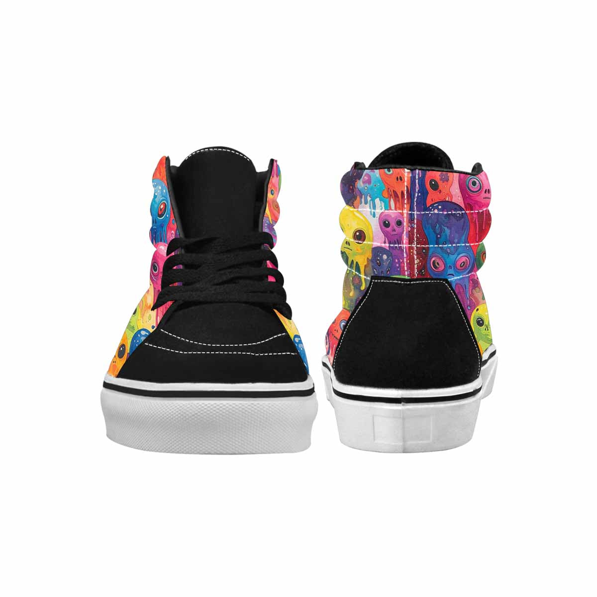 MEN'S Aliens  Tie Dye High Top Canvas Melting Art Custom Sneakers