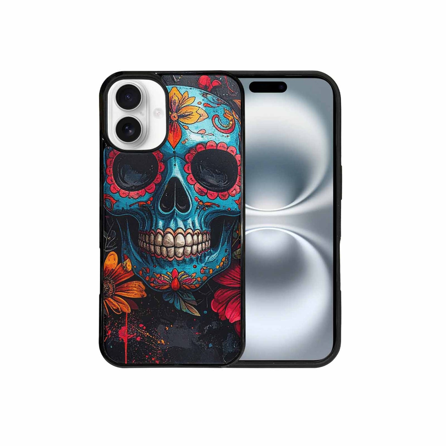 iPhone 16 Plus Case — Graffiti Skull Art Seamless Pattern Vibrant, Customized Protective Case