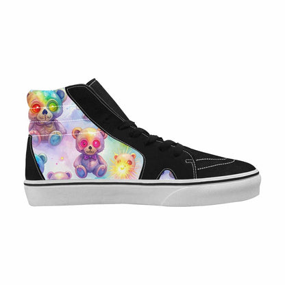 MEN'S Rainbow Teddy Skeletons Eye High Top Canvas Melting Art Sneakers