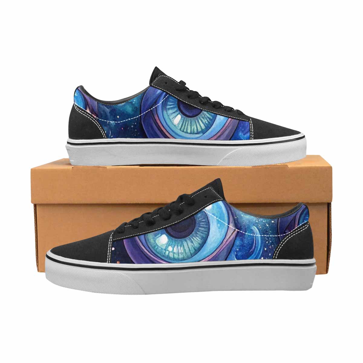 MEN'S Cartoon Eyeballs Galaxy Canvas Lace-Up Cottagecore Shoes