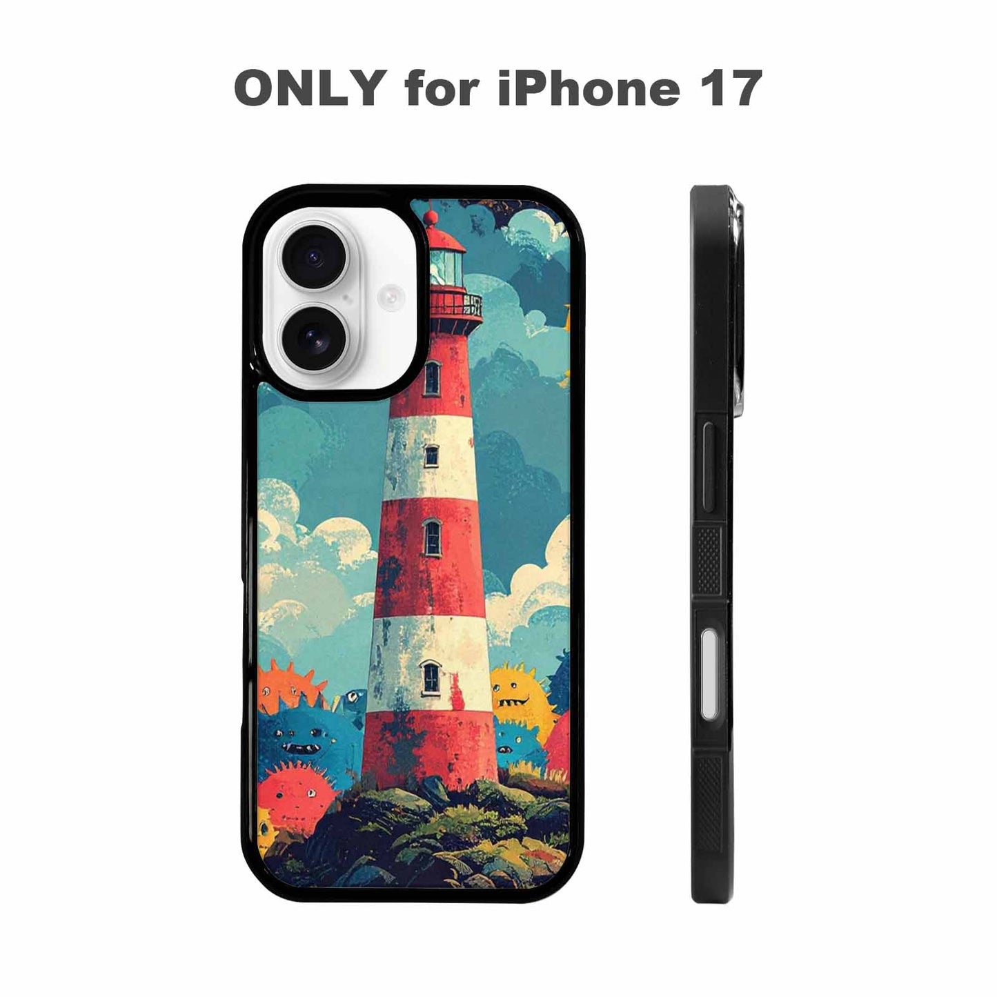 iPhone 17 Case — Vintage Monsters Lighthouse Retro Vintage, Unique Phone Case Design