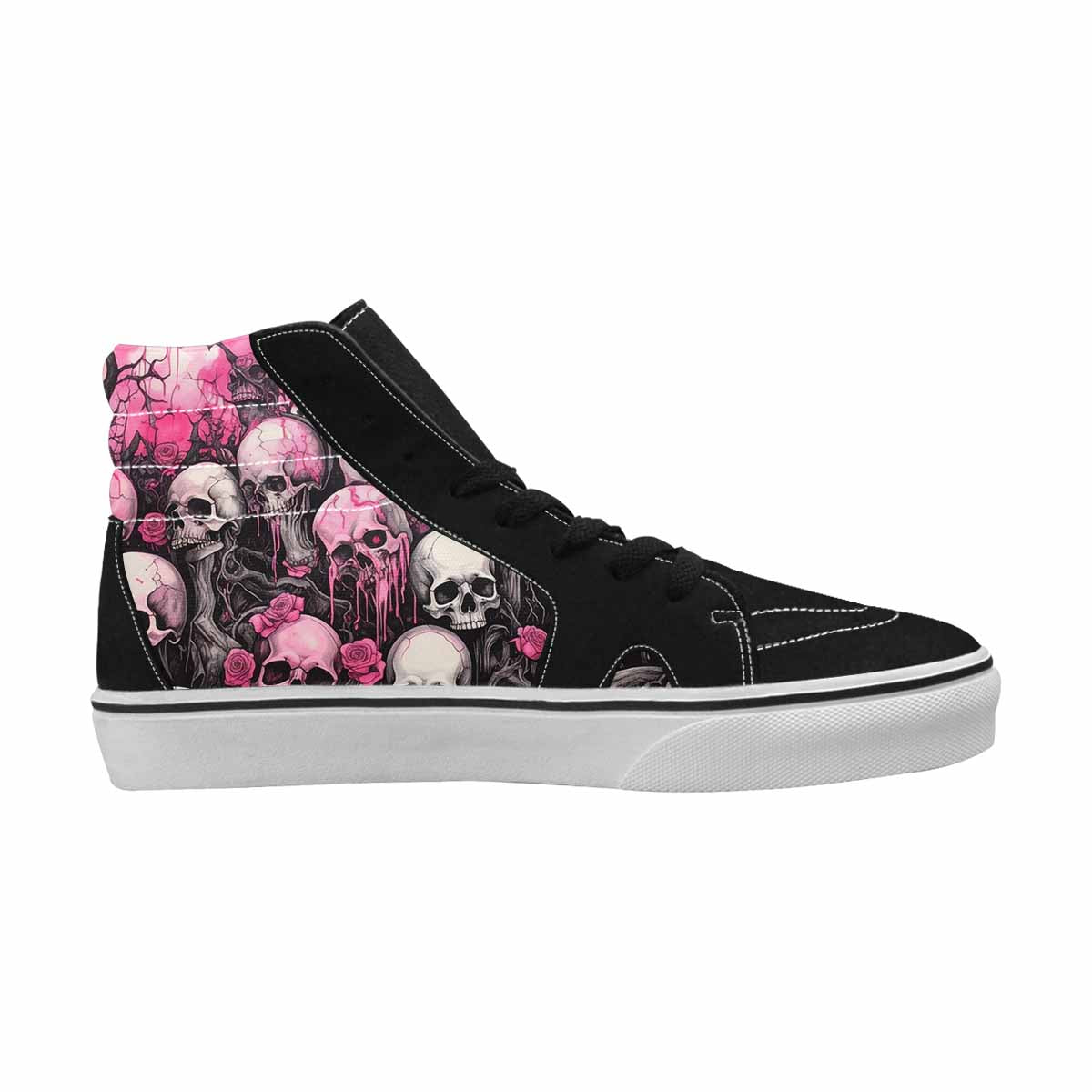 MEN'S Skull Roses High Top Canvas Cottagecore Custom Sneakers