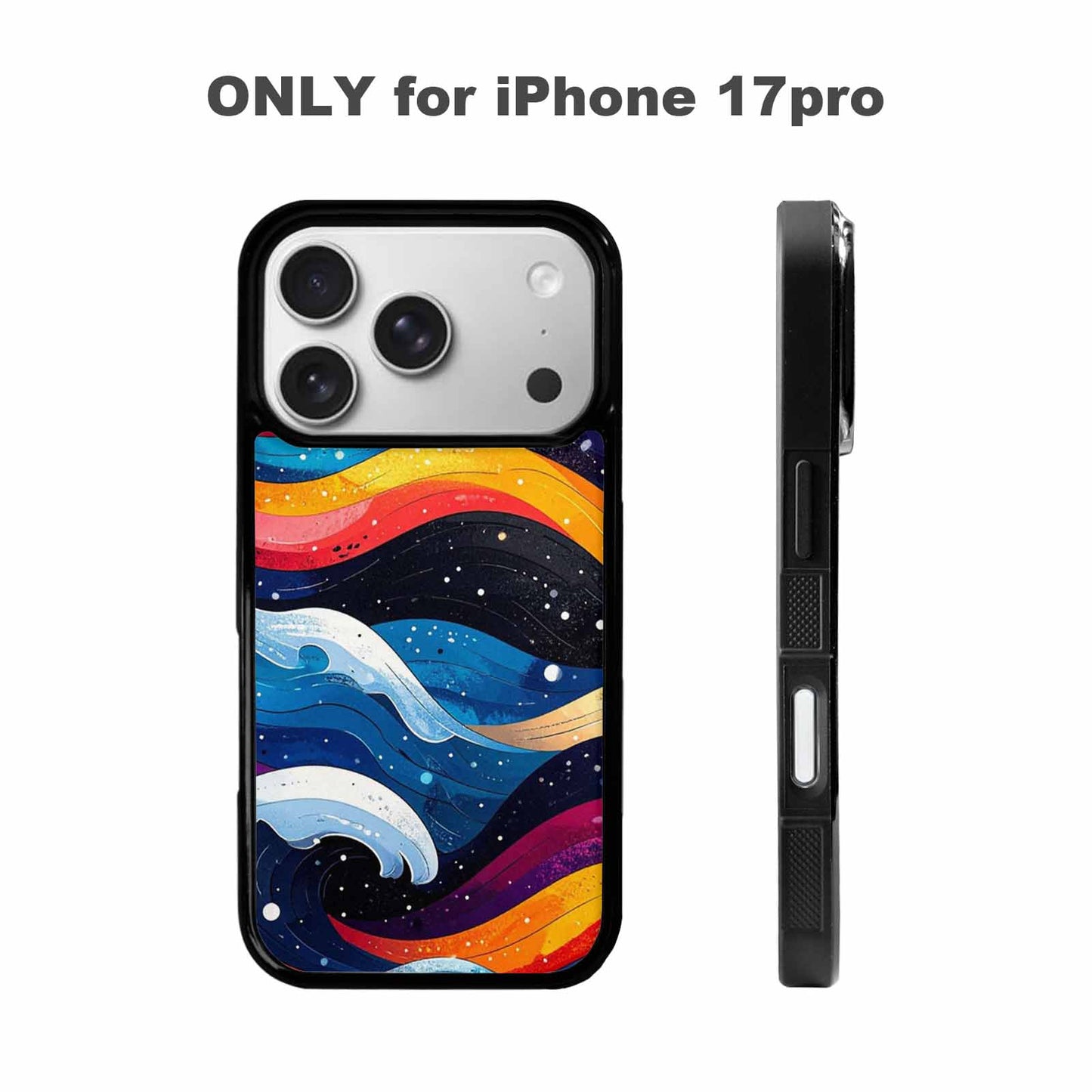 iPhone 17 Pro Case — Glossy Winter Wave Seamless Cartoon Cute, Custom Phone Case