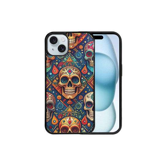 iPhone 15 Plus Case — Sacred Geometry Lots Of Skulls Seamless, Personalized Phone Case
