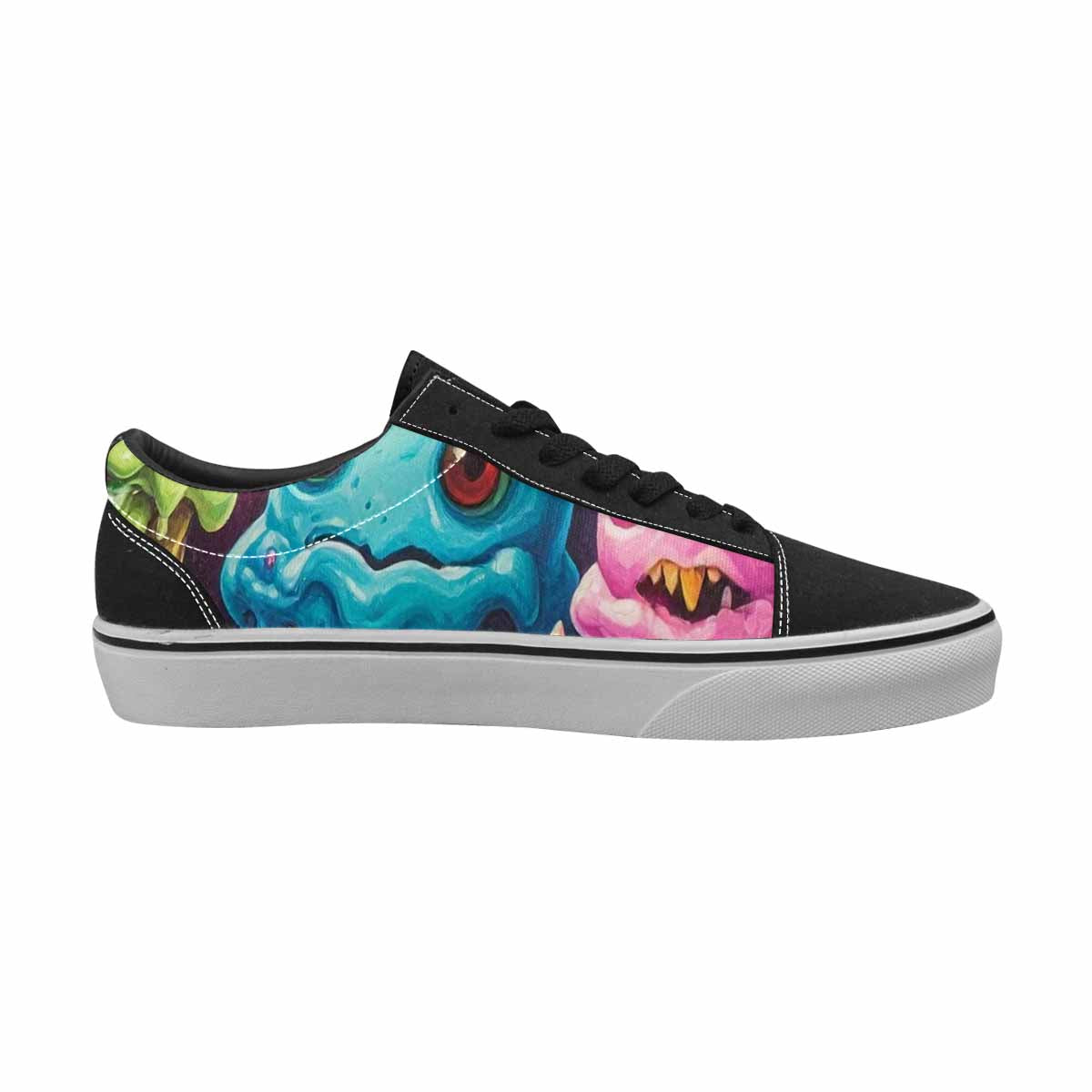 WOMEN'S Melting Ice Cream Monster Lace-Up Canvas Kaleidoscope Custom Sneakers