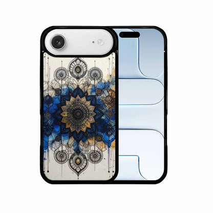 iPhone 17 Air Case — Black Blue Ink Mandala Medallion Original, Custom Art Phone Cover