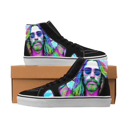 MEN'S Psychedelic Art Tie Dye High Top Skateboarding Neon Fantasy Custom Sneakers