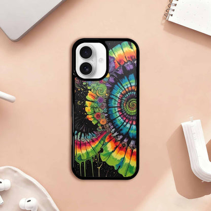 iPhone 17 Case — Black &amp; Green Ink Tie Dye, Custom Art Phone Cover