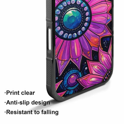iPhone 17 Case — Iridescent Fantasy Sun Original Art, Custom Printed Phone Case