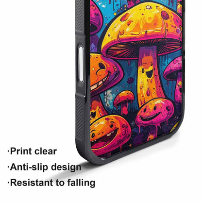 iPhone 17 Pro Max Case — Neon Smiley Face Original Art, Custom Printed Phone Case