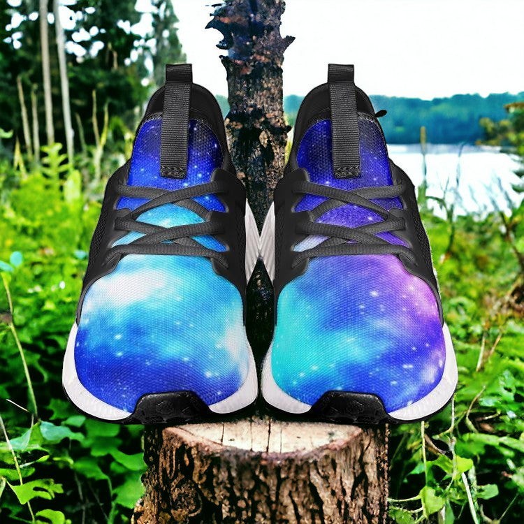 Galaxy Art custom high-top canvas shoes — wearable art by Freaky Shoes