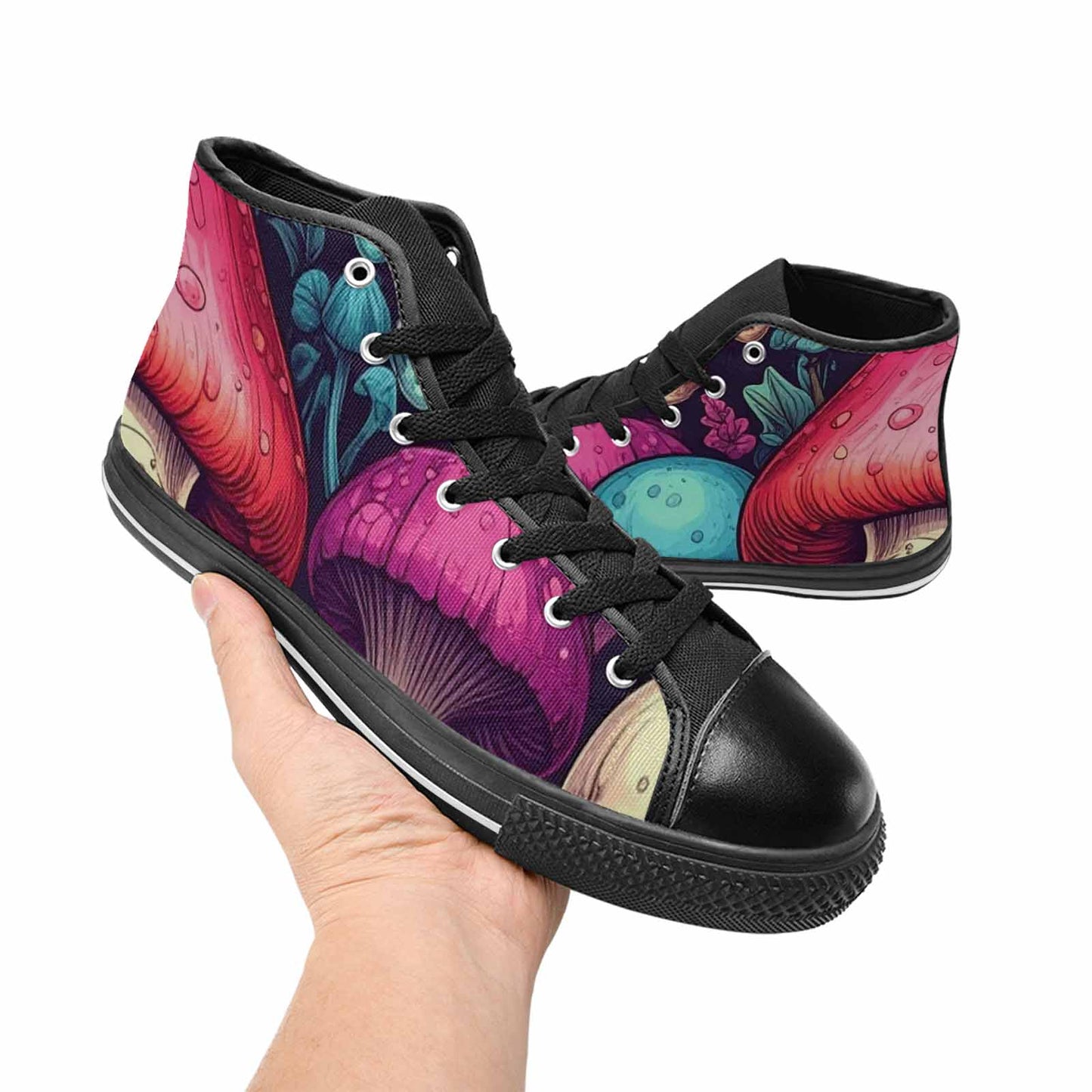 WOMEN'S Mushroom Skull High Top Canvas Y2K Custom Sneakers