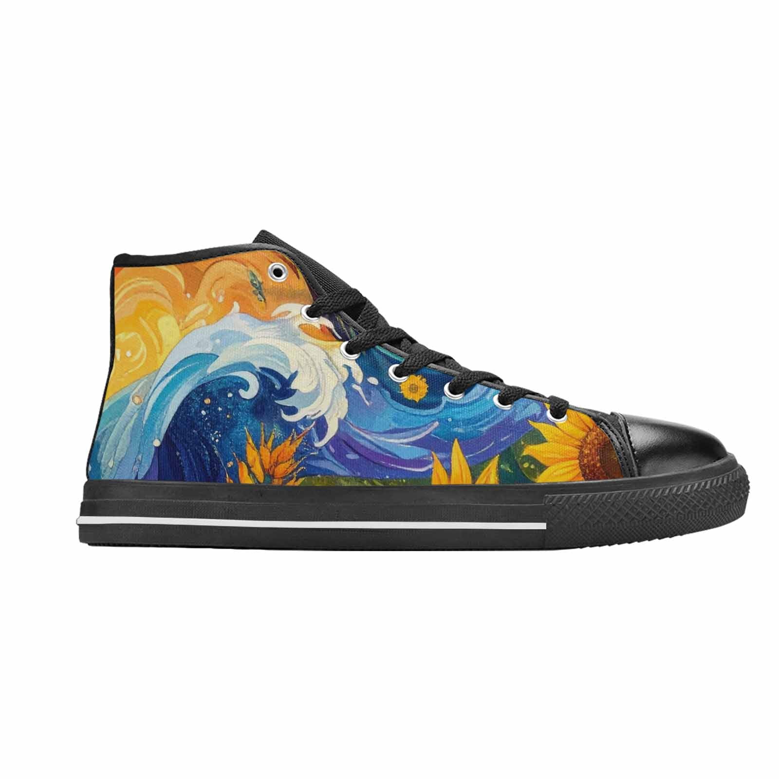 MEN'S Blend All Versions High Top Canvas Wallpaper Art Shoes