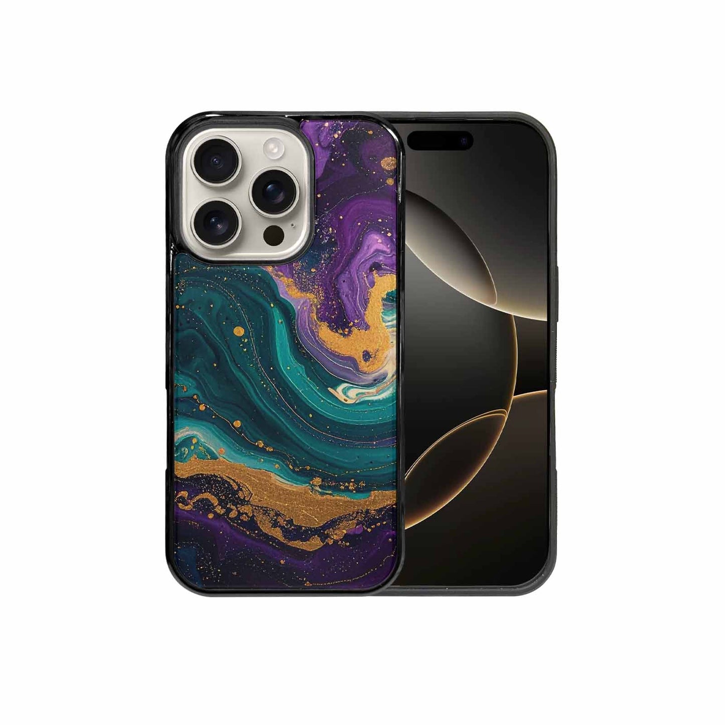 iPhone 16 Pro Case — Marble Galaxy Swirl, Personalized Phone Case