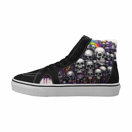 MEN'S Rainbow From Skull S High Top Canvas Wallpaper Art Custom Sneakers