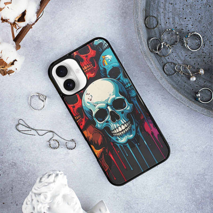 iPhone 16 Plus Case — Many Of Skulls Collage Overlapping Art, Custom Print Case Cover