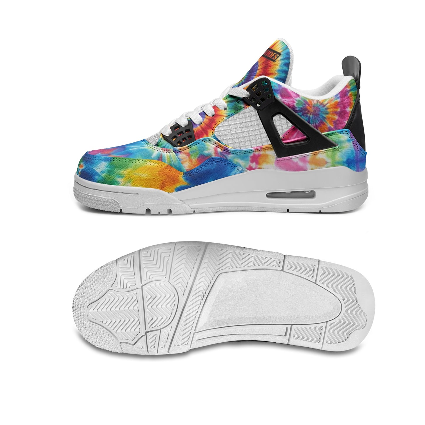 Tie Dye Splash Art Unisex Non Slip Lace Up Breathable Fashion Sneakers