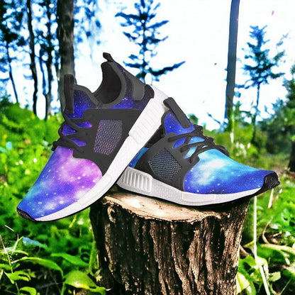 Galaxy Art hand-made high-top canvas shoes — unique wearable art by Freaky Shoes