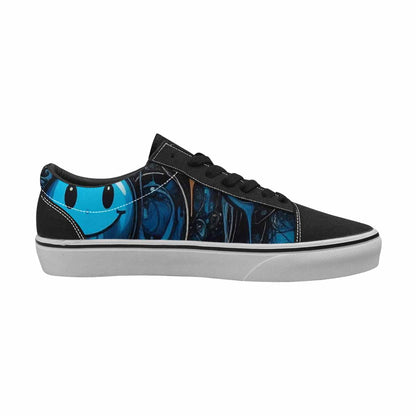 WOMEN'S Melting Moon Smiley Lace-Up Canvas Vibrant Chaos Custom Sneakers