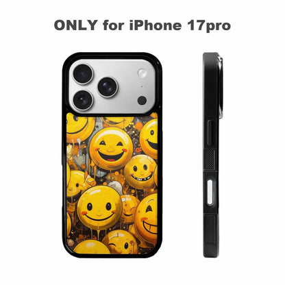 iPhone 17 Pro Case — Melting Moon Smiley Yellow Ver Original, Personalized Phone Case