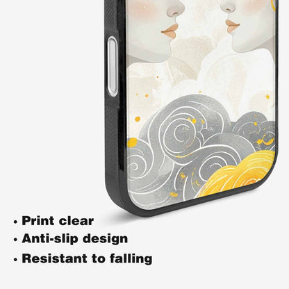 iPhone 16 Plus Case — Gemini Twins Zodiac Pattern Seamless Repeat, Custom Phone Case