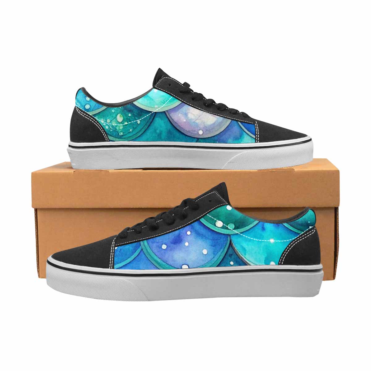 MEN'S Mermaid Scale Canvas Lace-Up Neon Fantasy Shoes