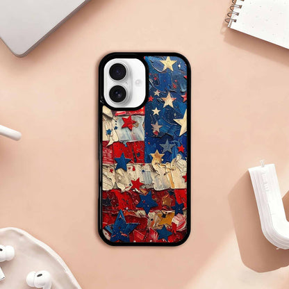 iPhone 17 Case — Patriotic Stars And Stripes Galaxy Space, Personalized Phone Case