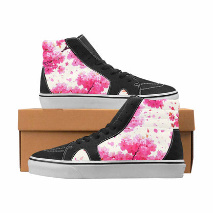 WOMEN'S Cherry Blossom High Top Canvas Boutique Cottagecore Original Art Sneakers
