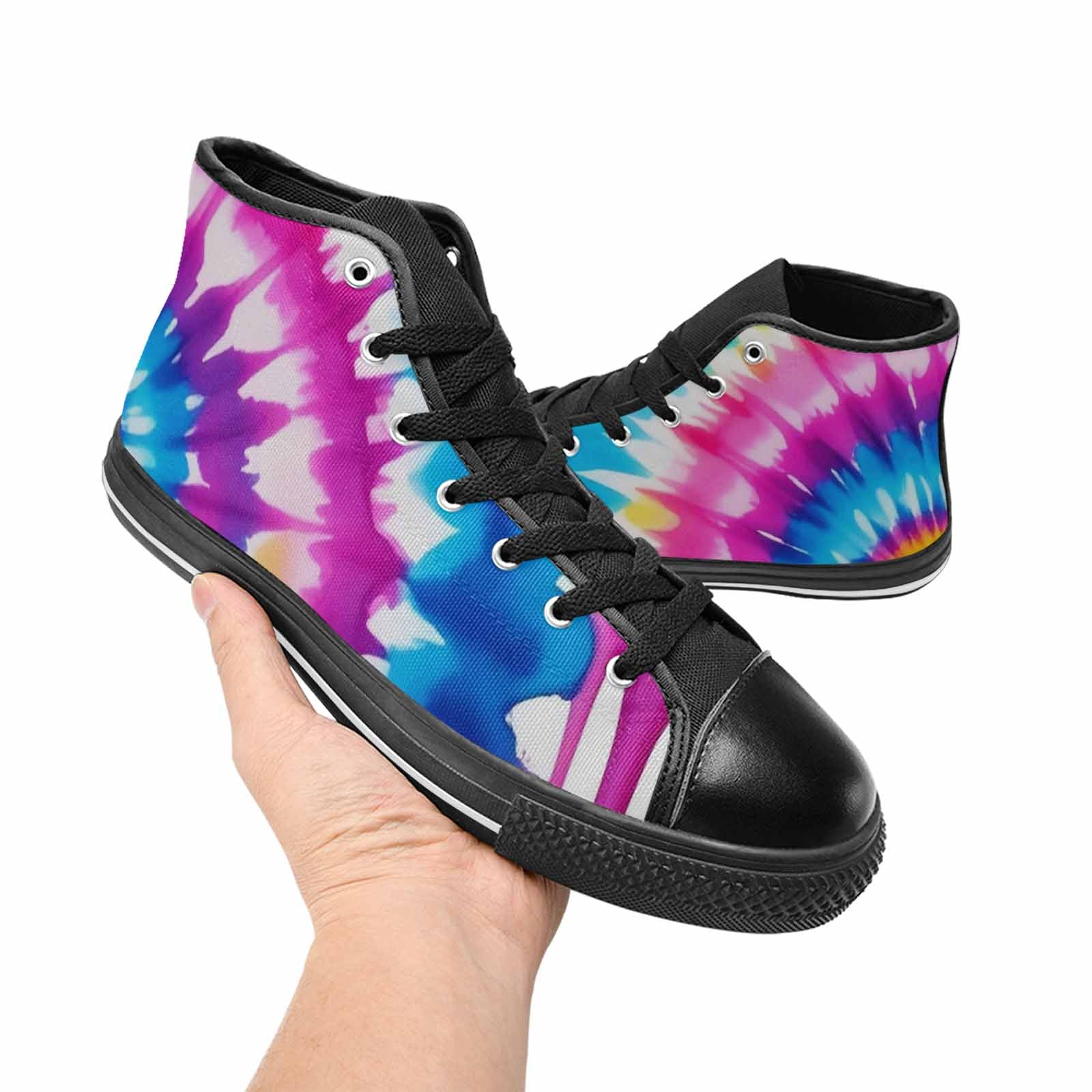 WOMEN'S Tie Dye Drip High Top Canvas Dreamcore Custom Sneakers