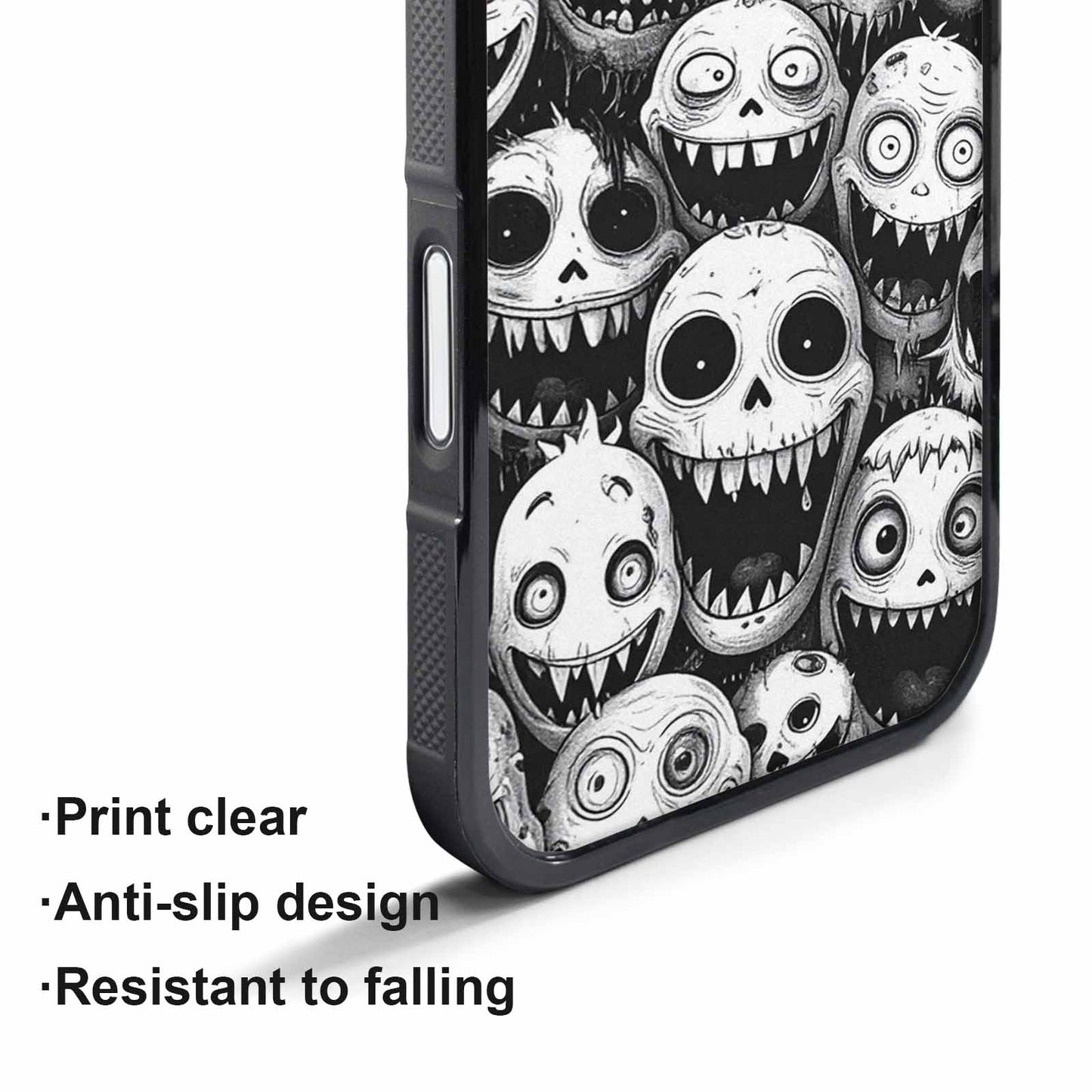 iPhone 17 Pro Case — Black And White Monster Face Original, Custom Designed Case Cover