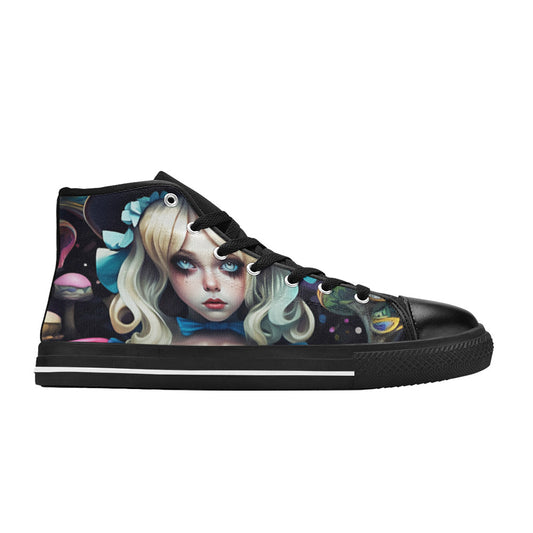 MEN'S Creepy Art Trippy Wonderland High Top Canvas Grunge Shoes
