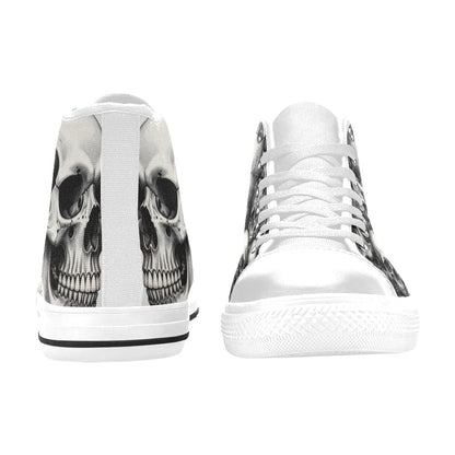 Skull Rose Women's Dark Gothic Art High Top Canvas Shoes | Freaky Shoes®
