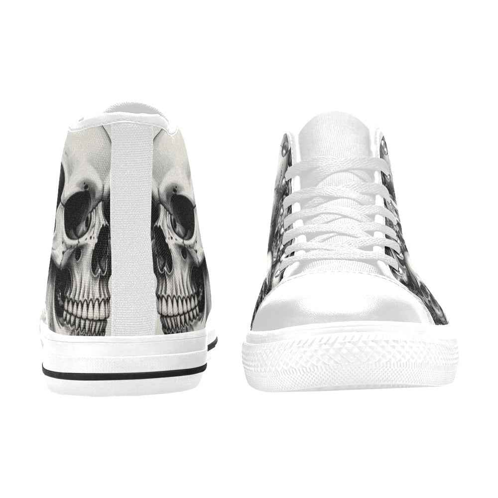 Dark Skull Butterfly Men's Gothic Art High Top Canvas Shoes | Freaky Shoes®