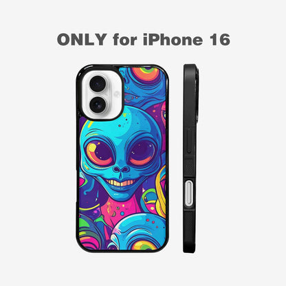 iPhone 16 Case — Alien Ufo Cartoon, Custom Designed Case Cover
