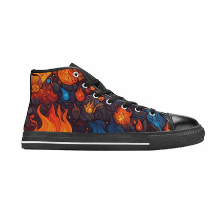 WOMEN'S Fire Flame High Top Canvas Surreal Sneakers