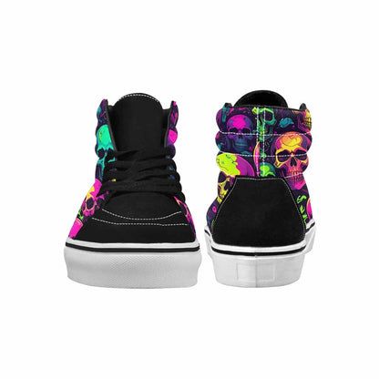 WOMEN'S Skulls - Neon High Top Canvas Dark Academia Sneakers