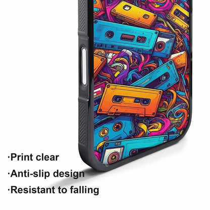 iPhone 17 Pro Max Case — Retro Cassette Tape Pattern Retro Vintage, Custom Art Phone Cover