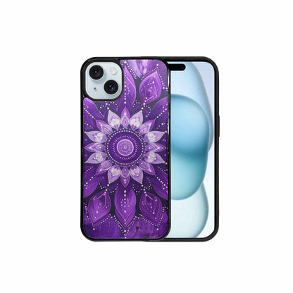 iPhone 15 Plus Case — Purple Mandala Bohemian Print Edge To, Personalized Phone Case