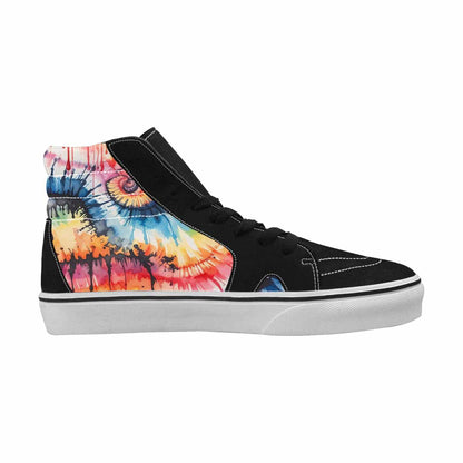 MEN'S Tie High Top Canvas Wallpaper Art Custom Sneakers