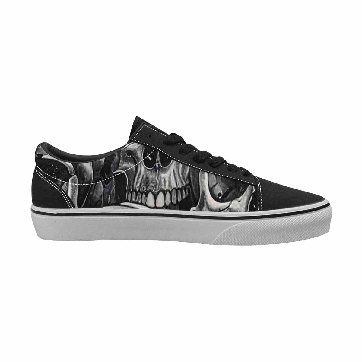 WOMEN'S Tessellated Human Skulls Canvas Lace-Up Vibrant Chaos Custom Sneakers
