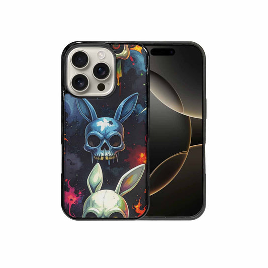 iPhone 16 Pro Case — Radioactive Ghost Bunny Skull Sm, Custom Made Phone Cover
