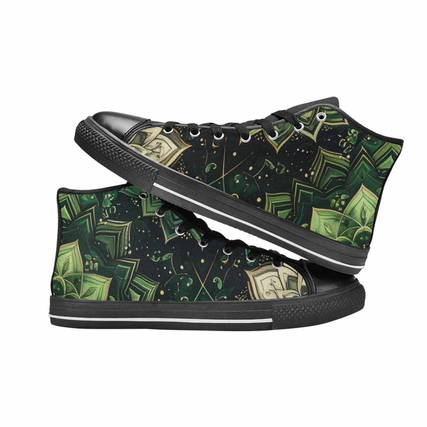 WOMEN'S Mandala High Top Canvas Wallpaper Art Sneakers