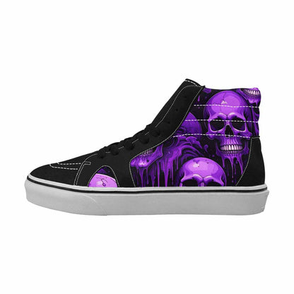 MEN'S Monochrome Purple Skeletons × High Top Canvas Neon Fantasy Custom Shoes