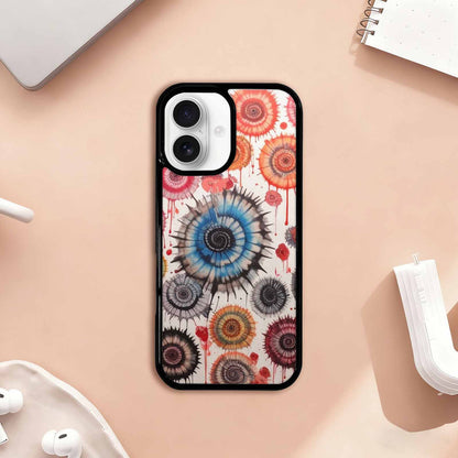 iPhone 17 Case — Tie Dye Swirls Black Tie Dye, Custom Print Case Cover